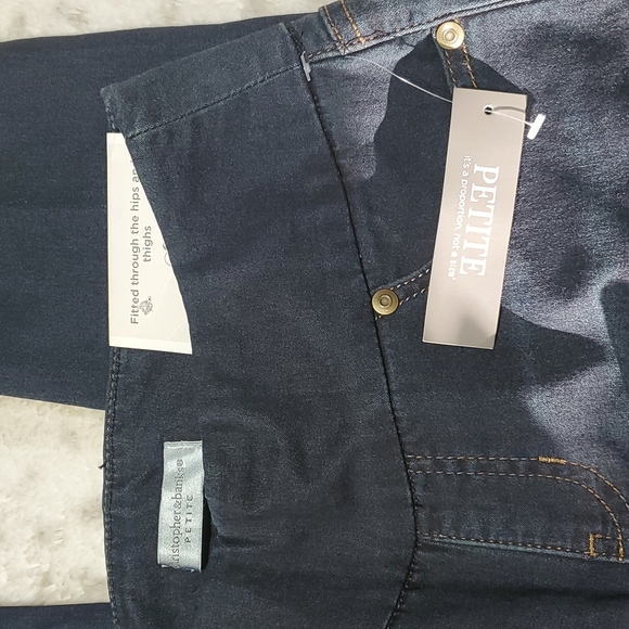Christopher & Banks Mid Rise Shaped Fit Pull On Blue Denim Legging Size SP NWT - Picture 3 of 7